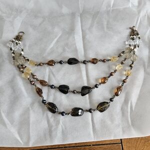 Stephen Dweck Black and Gold Beaded Necklace